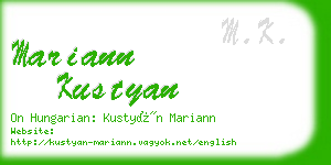 mariann kustyan business card